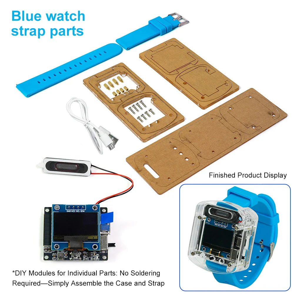 Xiaozhi AI Electronic Voice Watch Kit – ESP32-S3 N16R8 Development Board with OLED Screen for AI Robot