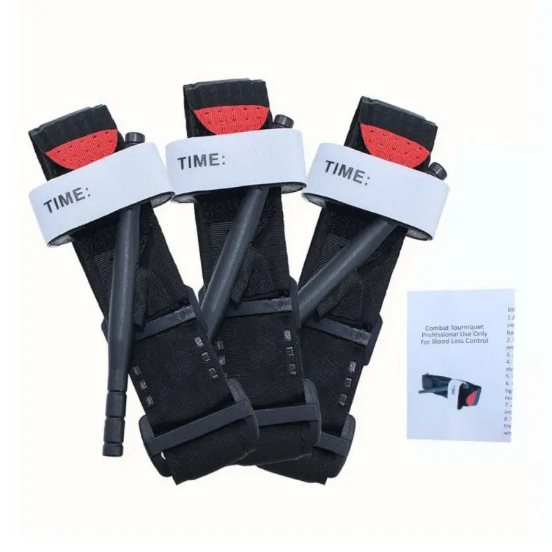 Military-Grade Tourniquet with Red Tip - Tactical Combat Application, Emergency Medical Belt for Outdoor Survival and First Aid