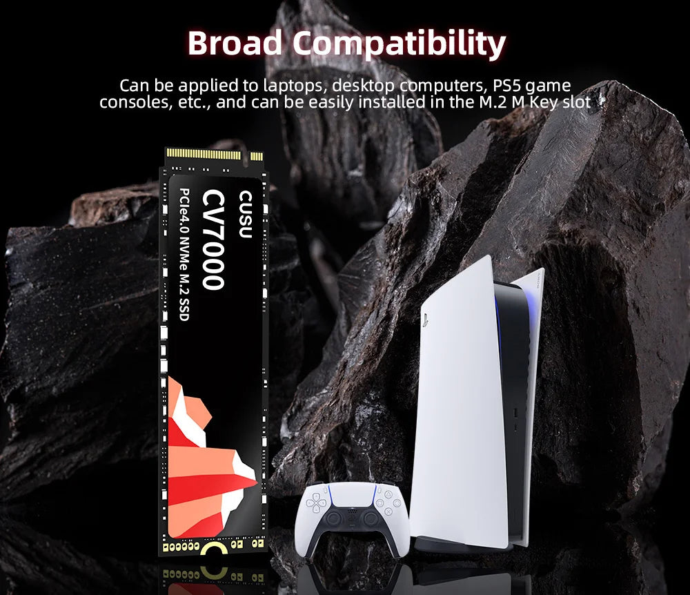 CUSU M.2 NVMe SSD – 512GB/1TB/2TB/4TB PCIe 4.0 M.2 2280 for PS5, PC, Laptop