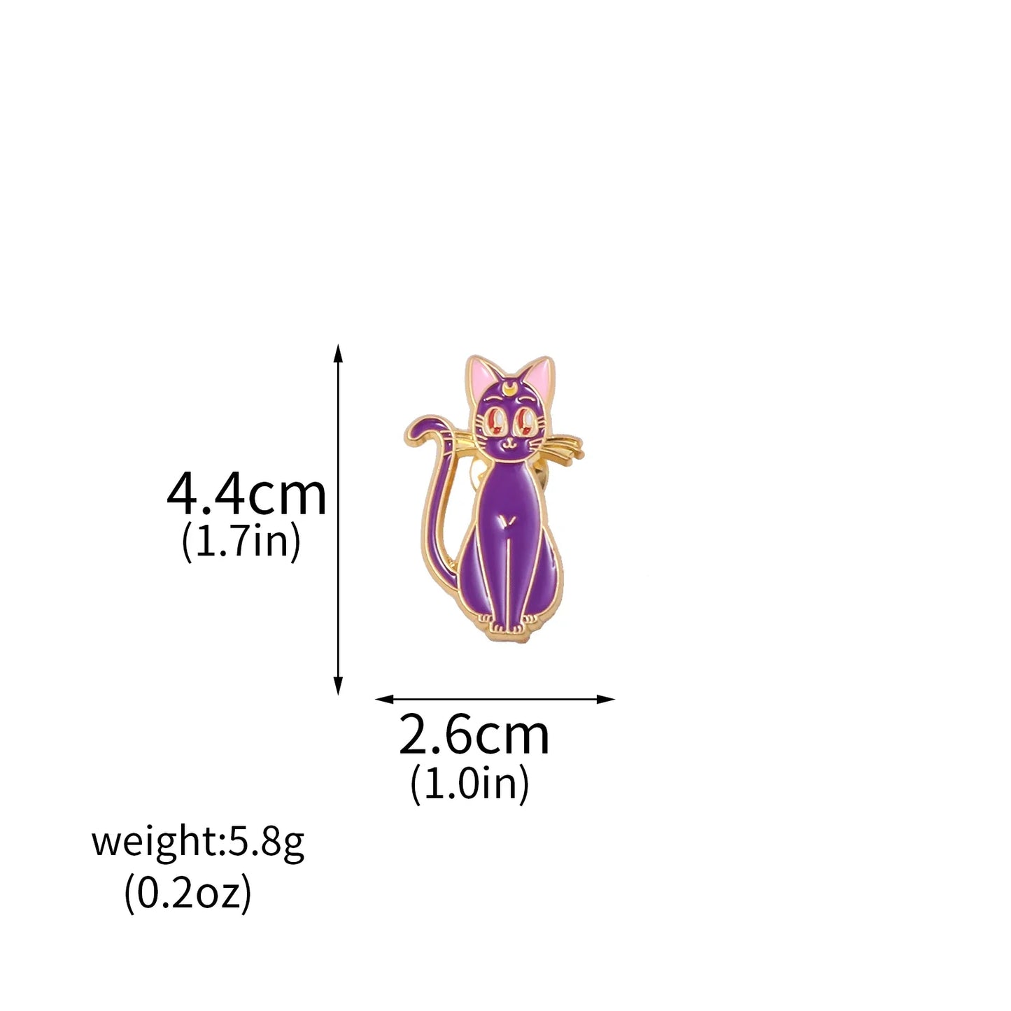 6PCS Anime Star & Moon Metal Keychains — Sailor Moon Tsukino Usagi & Luna Cat Cosplay Props, Pendant Jewelry Ornament