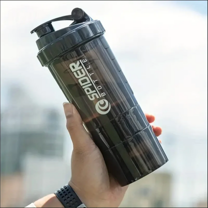 Shaker Bottle with Power Container - 2 Tier Protein Shake & Powder Sports Water Bottle for Gym & Fitness