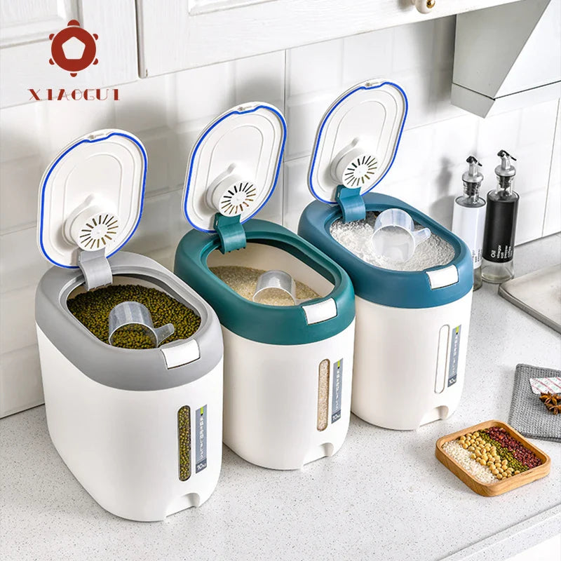 XIAOGUI 5KG/10KG Rice Dispenser - Kitchen Organizer & Storage Container, Cereal Jar for Home, Food Storage Box