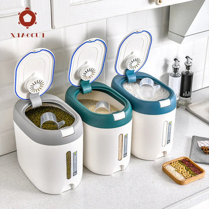 XIAOGUI 5KG/10KG Rice Dispenser - Kitchen Organizer & Storage Container, Cereal Jar for Home, Food Storage Box