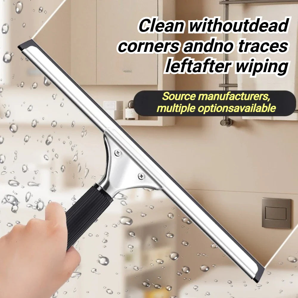 Silicone Blade Window Squeegee Cleaner – Multi-Surface Glass Wiper Tool for Home, Bathroom, Shower, and Car Windows with Hanging Hook