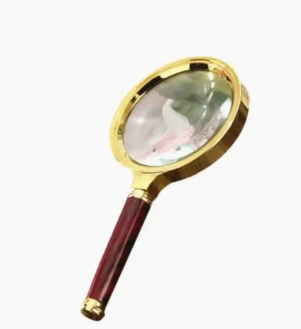 10X Handheld Magnifying Glass with Wooden Handle – 60/70mm Reading Loupe for Home, Learning & Fault Finding Inspection