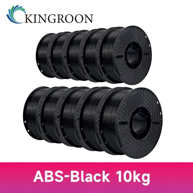 KINGROON 10KG PLA/ABS/PETG Filament 1.75mm – 10 Rolls Black, White, Gray for 3D Printing