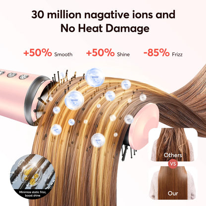 5-in-1 Hair Dryer & Styling Tool – Straightener, 32mm Curling Iron with 300 Million Negative Ions, Quick Drying Hair Care Gift