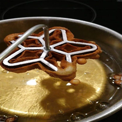 Cast Iron Rosette Mold Set: 5/7Pcs Bunuelos & Achappam Cookie Maker with Handle - Pastry Tools