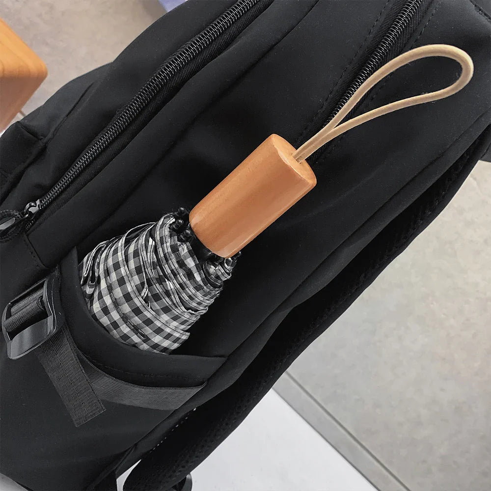 Large Capacity Black Backpack | Solid Color School & Travel Bag for High School & Middle School Students