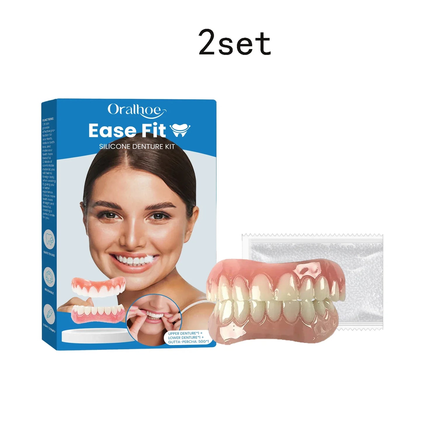 False Teeth Beauty Kit – Smile Veneers, Fake Tooth Denture for Whitening, Oral Care & Cosmetic Braces