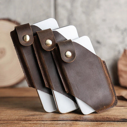 Men’s Leather Waist Bag – Phone Holster Pouch Wallet for 6.7" Smartphones