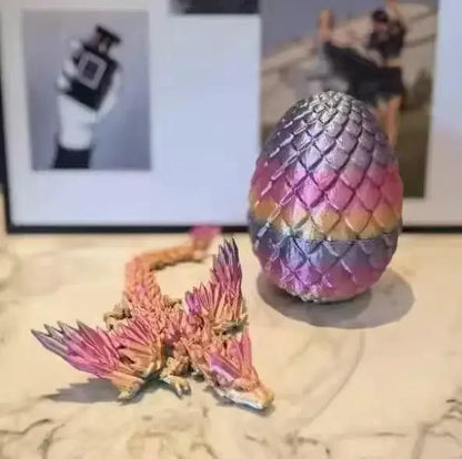 3D Printed Articulated Dragon Figurine - Colorful Gem Dragon Movable Joint Desktop Fantasy Action Figure Craft