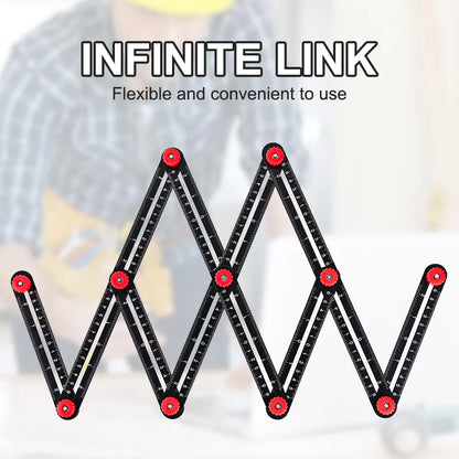 Aluminum Alloy Multi-Angle Ruler Finder: Measure Ruler with 2 Drill Tile Hole Locator - Essential Construction Tool for Craftsmen