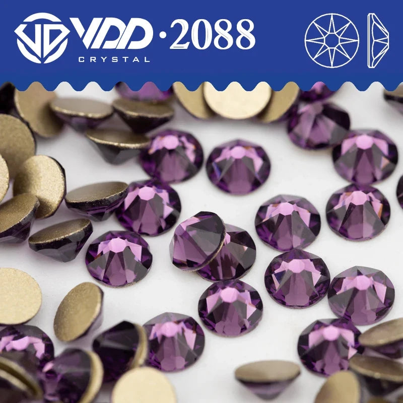 VDD AAAAA Crystal Flatback Rhinestones - SS16-SS30 16-Cut Gems for DIY Crafts & Nail Art Decoration