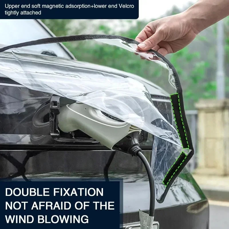 Outdoor Protection Cover for Electric Vehicle Charger Port – Rainproof and Dustproof for Tesla Model 3/Y Sedan SUV Car Accessories