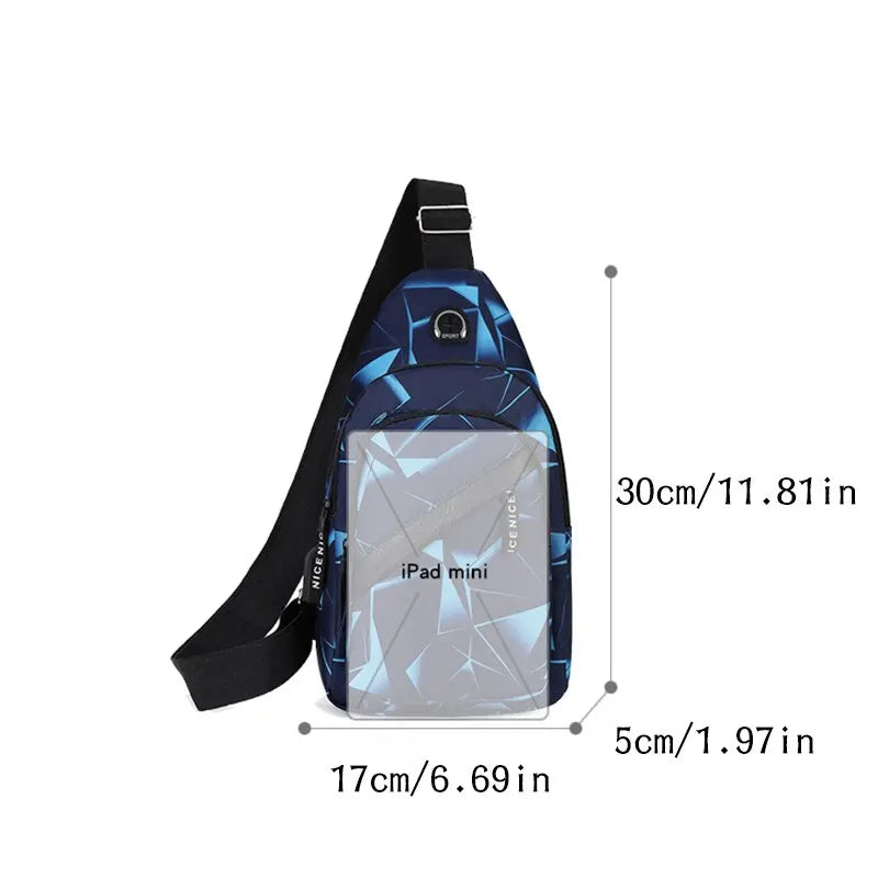 Men's Ins New Fashionable Korean Version Crossbody Chest Pack - Lightweight Outdoor Sports Casual Couple Backpack Trend