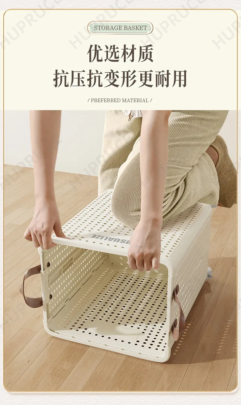 Foldable Laundry Hamper with Wheels — Portable Clothes Basket for Washing & Storage