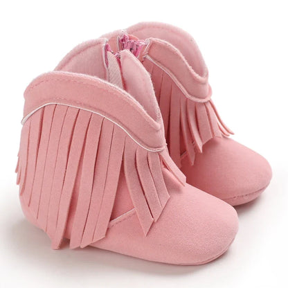 Western Denim Baby Winter Boots - Warm Casual First Walker Shoes for Boys & Girls 0-18 Months