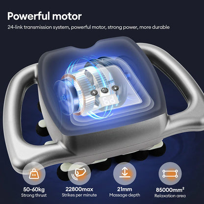 24-Head Fascia Massage Gun 9 Modes High-Frequency Vibration Full Body Massager for Back Neck Shoulder Waist Muscle Relaxation Deep Tissue Massage Device