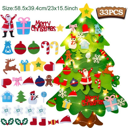 DIY Felt Christmas Tree Decoration – Xmas Ornament for Home Navidad Noel 2025 Santa Claus Kids Gift