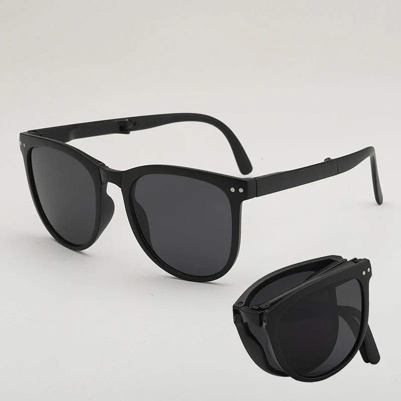 UV400 Polarized Folding Sunglasses – Anti-UV Oval Frame for Men & Women
