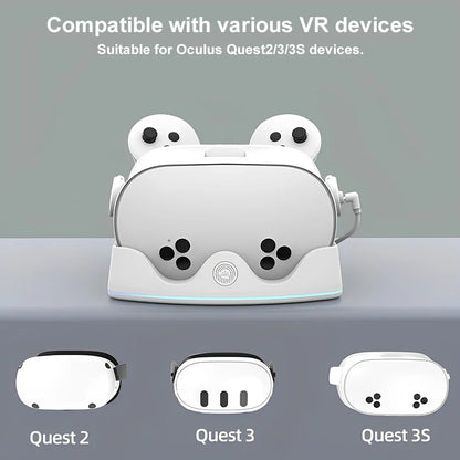 Meta Quest 3S Charging Dock – Fast VR Headset Station with RGB Light & Controller Holder for Quest 3S/3/2