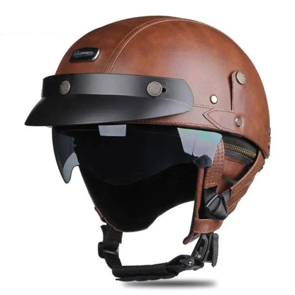 Retro Motorcycle Helmet – DOT Certified German Vintage Half Helmet for Scooter & Motorbike