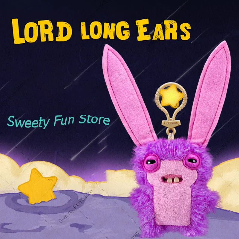 Original Fuggler Tooth Monster Keychain – Cute Wide-Eyed Plush Toy, Funny Ugly Monster Doll Pendant Gift