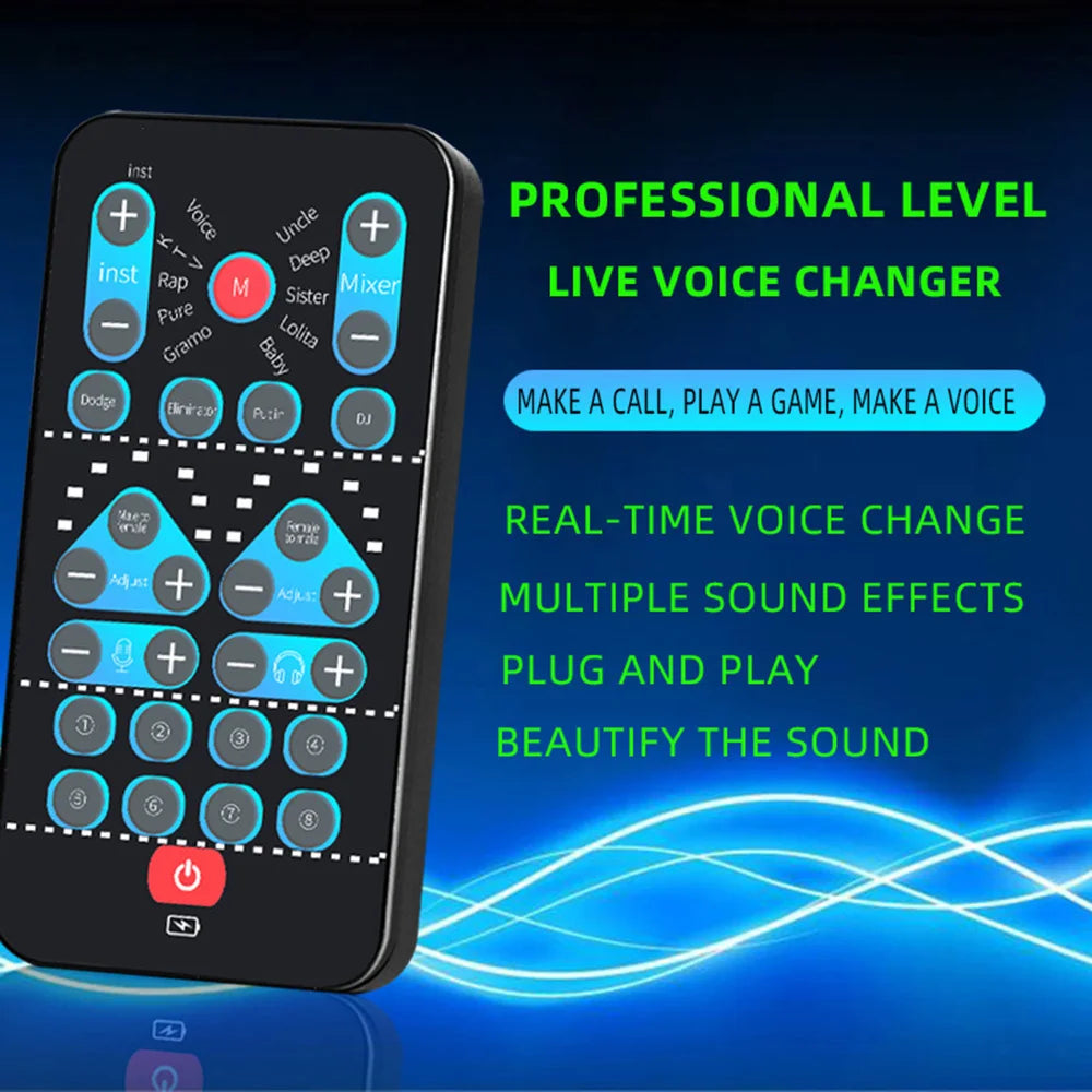 M10 Portable Voice Changer Device – Male to Female Switch, Karaoke & Live Sound Tuning Card