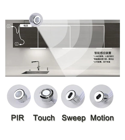 Touch Sensor Switch - Hand Wave Scan Smart LED Closet Cabinet Light/Wardrobe Lamp, 5A 12V-24V IR Motion Sensor