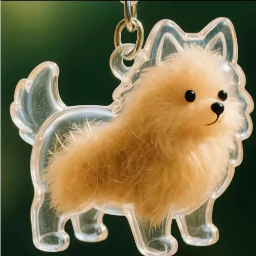 Cute Dog Hair Storage Pendant Keychain – Couple Bag Charm, Car Keychain Jewelry, Souvenir Gift & Decoration Accessory