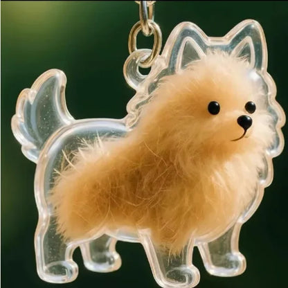 Cute Dog Hair Storage Pendant Keychain – Couple Bag Charm, Car Keychain Jewelry, Souvenir Gift & Decoration Accessory
