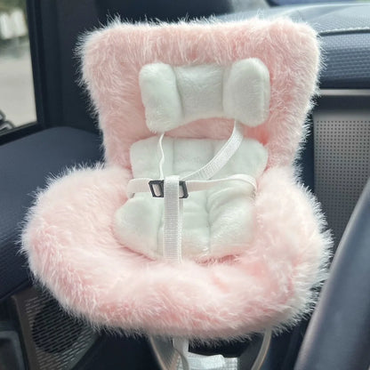 Labubu Car Doll Safety Seat – Kawaii Plush Aromatherapy Air Freshener for Ob11 & Dolls up to 18cm