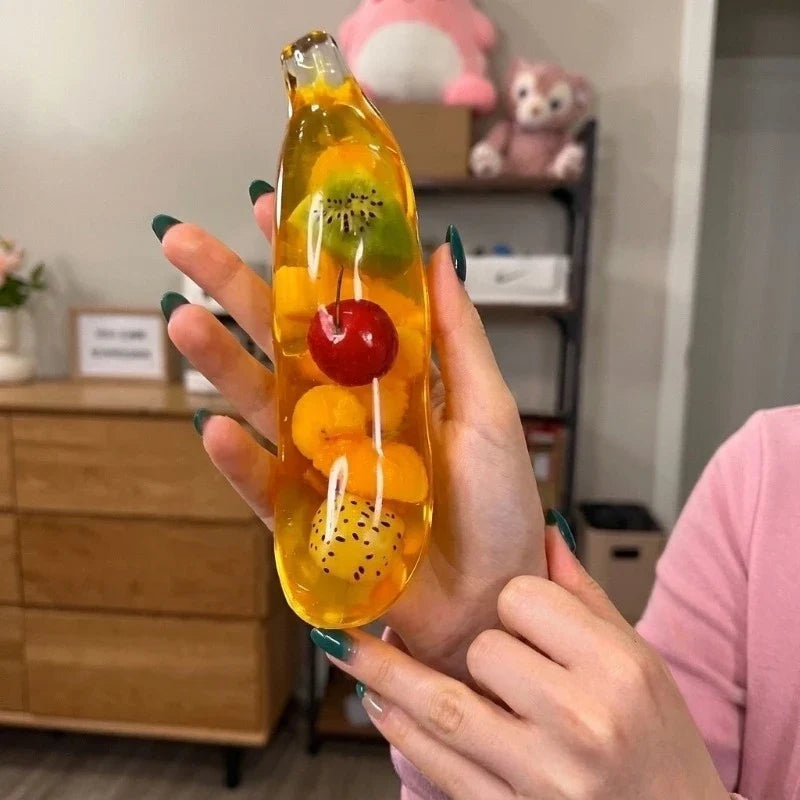 # Banana Jelly Squishy Toy - Soft Squeeze Stress Ball and Fidget Toy for ASMR Relief