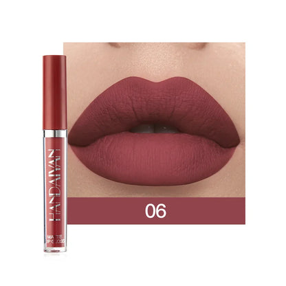 HANDAIYAN 6-Piece Matte Lipstick Set – Waterproof, Long-Lasting, Non-Stick Cup Korean Makeup for Women