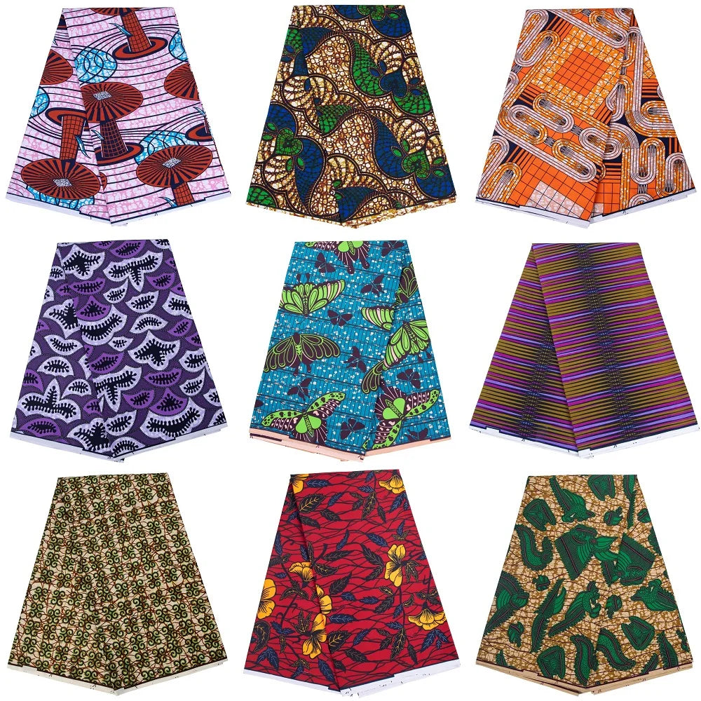African Real Wax Ankara Fabric - Nigerian Print 100% Polyester Fabric for Women