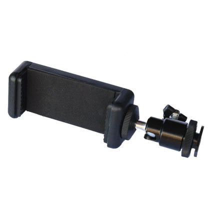 Hot Shoe Phone Clip Universal Mobile Holder Bracket with 1/4'' Screw Mount, Tripod Monopod Stand for SLR Camera