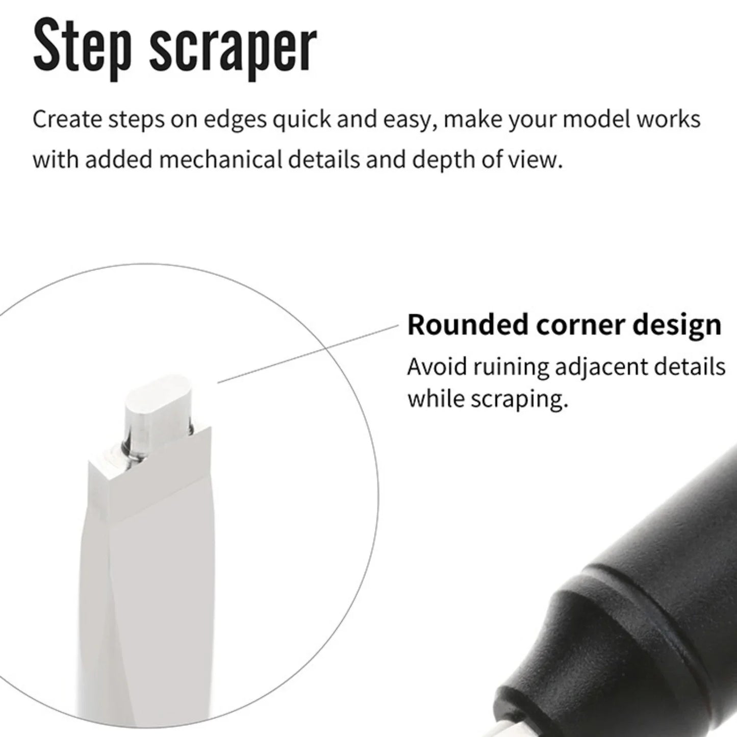 DSPIAE ZPB/GS Straight Edge Broach Step Scraper – Precision Panel Line Scribing Tool for Gunpla Model Detailing & Craft Building