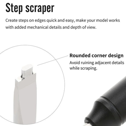 DSPIAE ZPB/GS Straight Edge Broach Step Scraper – Precision Panel Line Scribing Tool for Gunpla Model Detailing & Craft Building