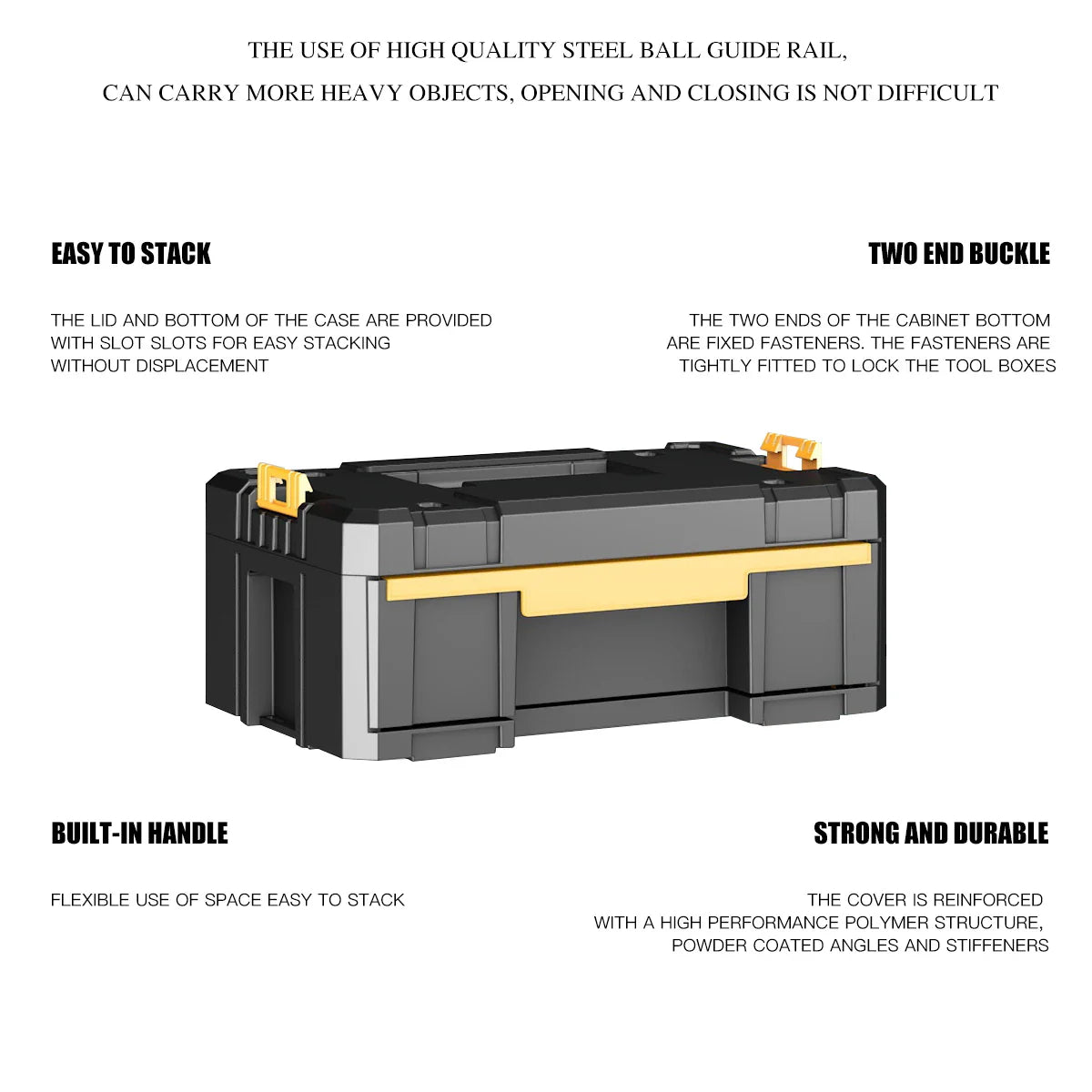 AIRAJ Stackable Modular Toolbox Set — Portable Combo ToolBox with Wheels for Space-Saving Storage & Easy Mobility
