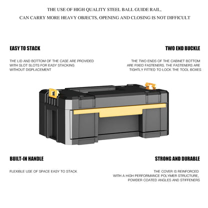 AIRAJ Stackable Modular Toolbox Set — Portable Combo ToolBox with Wheels for Space-Saving Storage & Easy Mobility
