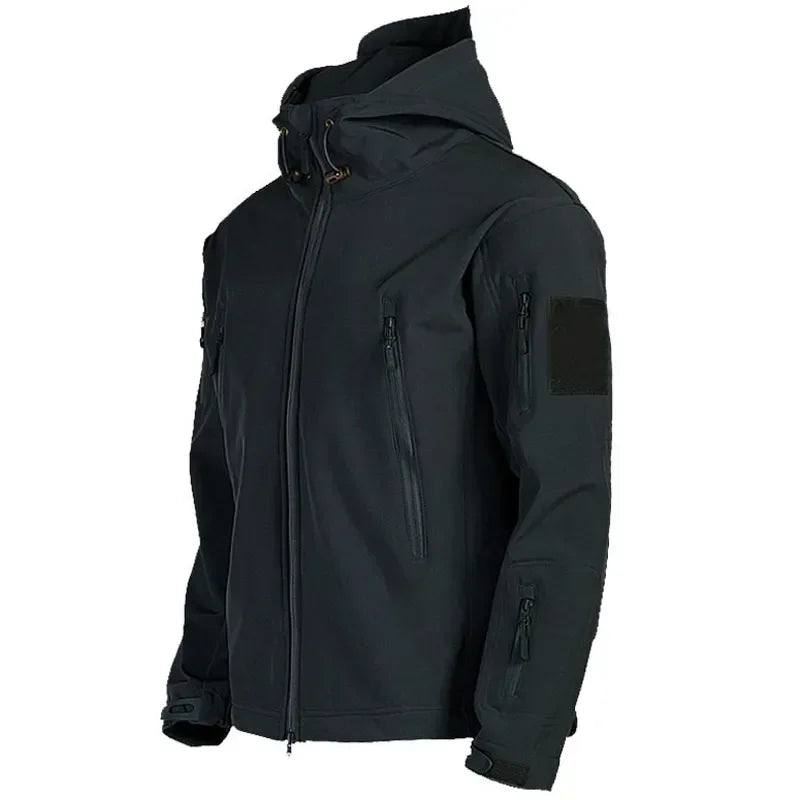 2024 Tactical Soft Shell Jacket for Men - Windproof Waterproof Breathable Fleece Hooded Combat Coat