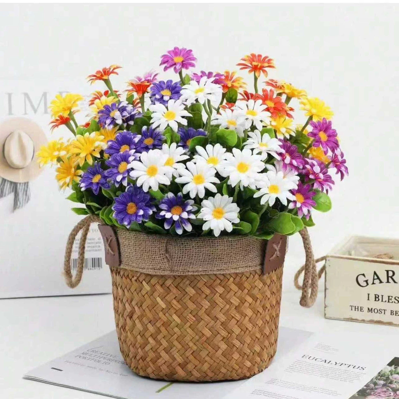 1/5pcs Artificial Silk Daisy Flowers – Wedding Wreath, Home & Table Decor, Fake Plants for Festival, Yard & DIY Crafts