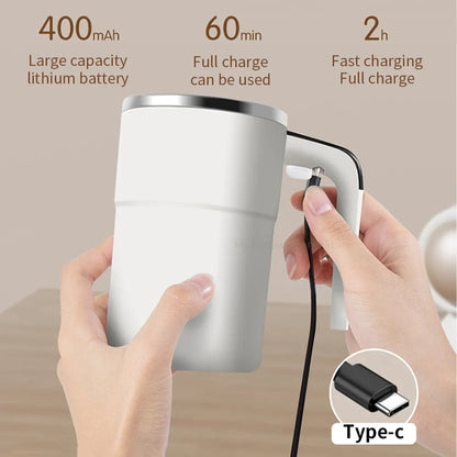 Automatic Stirring Cup – Rechargeable Portable Coffee Mug with Electric Stainless Steel Mixer, Rotating Magnetic Self-Stirring