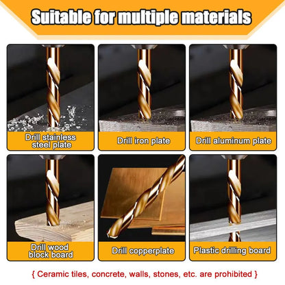 50pcs Titanium Coated Drill Bits Set - High Speed Steel Twist Bit Tool - High Quality Power Tools: 1mm, 1.5mm, 2mm, 2.5mm, 3mm