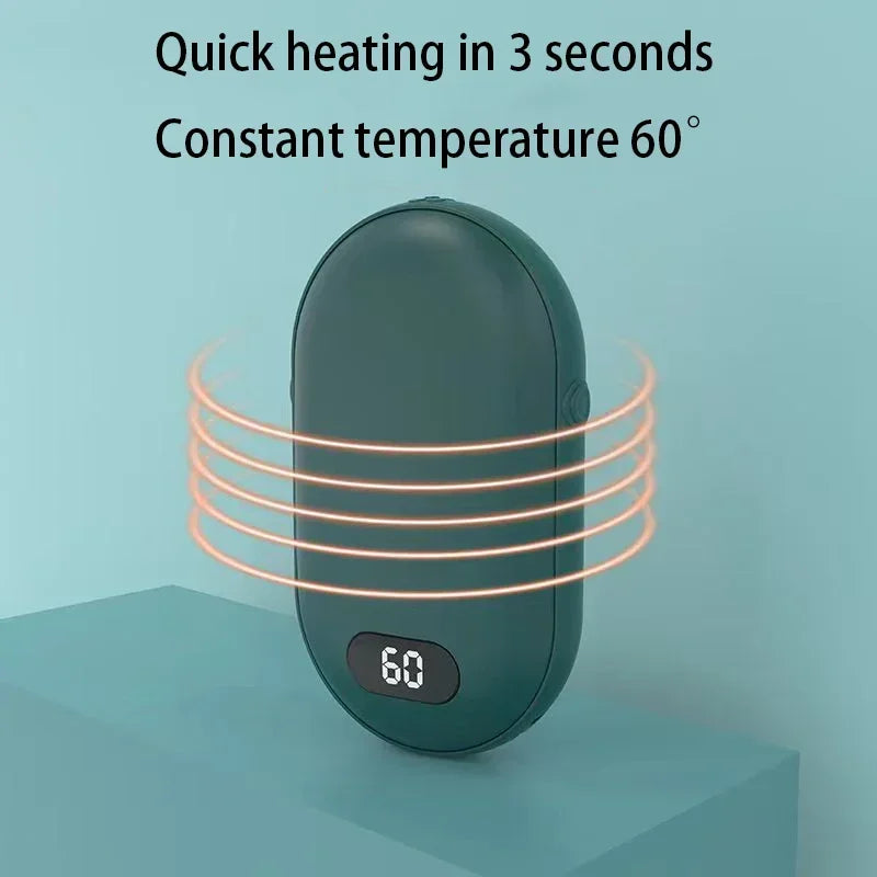Hand Warmer USB Mobile Power Bank - Charging Electric Hand Heater Warmer with Digital Display - Mini Multi-Function Pocket Warmer
