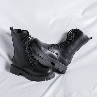 Luxury Brand Men's High Top Boots – Designer Leather Casual, Business & Outdoor Work Boots for Men