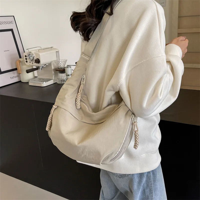 New Nylon Fabric Shoulder Bag – High Capacity Women's Crossbody Messenger Bag, Versatile & Leisure Hobo