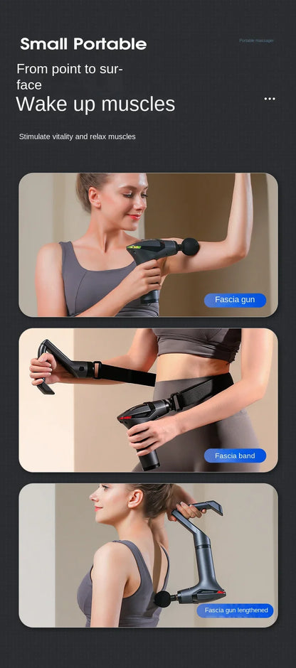 Multifunctional Deep Tissue Massage Gun – Long-Handle Electric Percussion Muscle Relaxer
