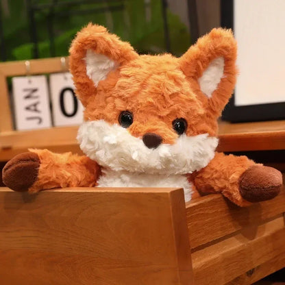 35cm/50cm Cute Fluffy Orange Fox Plush Toy – Soft Cartoon Stuffed Doll, Perfect Birthday Gift